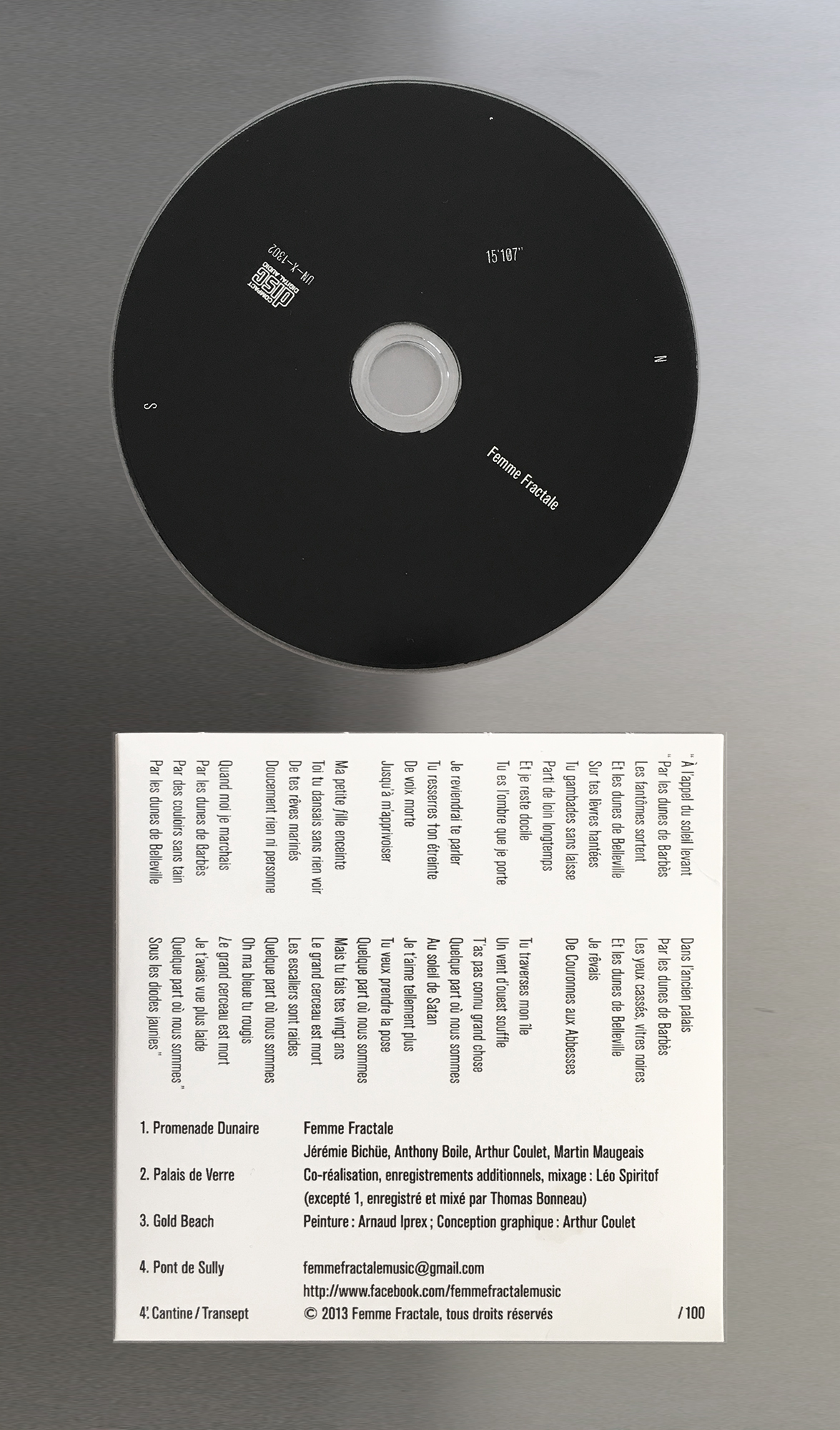 la pochette d'album de Femme Fractale, composition typographique et peinture d'Arnaud Iprex